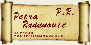Petra Radunović vizit kartica